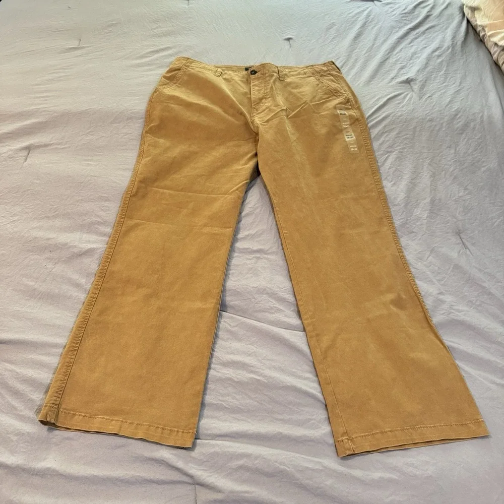Aeropostale Pants Mens 38x32‎ Tan Relaxed Fit Flat Front Chino Normcore Stretch